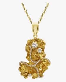 Photo Of Diamond Nugget Pendant - Gold Nugget Pearl Pendant, HD Png Download, Transparent PNG
