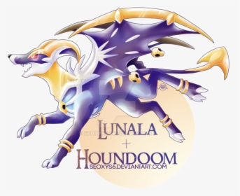 Lunala X Houndoom By Seoxys6 - Cut Pokemon Fusion, HD Png Download, Transparent PNG
