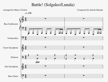 Battle Solgaleo / Lunala , Png Download - Sheet Music, Transparent Png, Transparent PNG