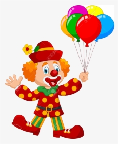 Background Clipart - Cute Clown With Balloon, HD Png Download, Transparent PNG