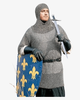 Mail Armor Coif Chain Mail Medieval Armor , Png Download - Knight In Chainmail Armour, Transparent Png, Transparent PNG