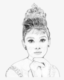 Audrey Hepburn Pencil Sketch Portrait Clip Arts - Pencil Portrait Audrey Hepburn Sketch, HD Png Download, Transparent PNG