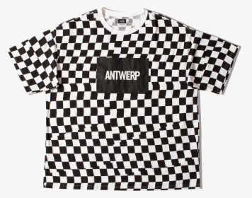 Facetasm T Shirts Checker Flag Big Tee X Vier White - Black And White Checkerboard Shirt, HD Png Download, Transparent PNG