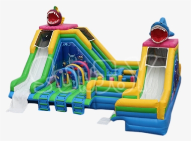 Sj-wsl16028 Inflatable Double Fish Water Slide Bounce - Inflatable, HD Png Download, Transparent PNG