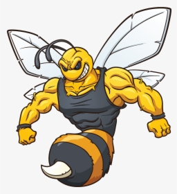 Transparent Cartoon Bee Png - Strong Bee Cartoon, Png Download, Transparent PNG