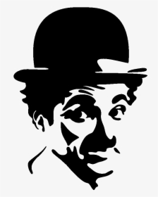 Stickers Muraux Cinéma - Charlie Chaplin Face Silhouette, HD Png Download, Transparent PNG
