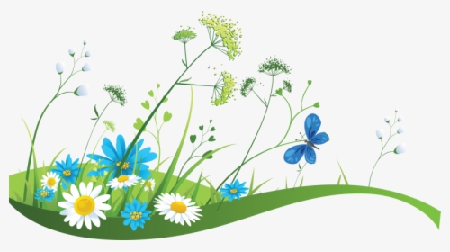 Banner Spring Illustration - Free Clip Art Flowers In Meadows, HD Png Download, Transparent PNG