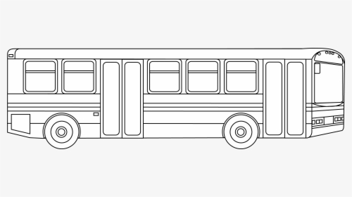 Public Transportation Bus Outline - City Bus Clipart Black And White, HD Png Download, Transparent PNG