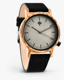 The Gaston Wood Watch Zebra Wood Black Leather - Analog Watch, HD Png Download, Transparent PNG