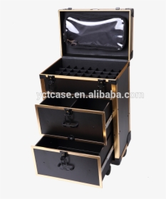 Aluminum Gold Trim Trolley Makeup Kit Case Organizer - Drawer, HD Png Download, Transparent PNG