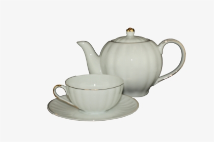 C27 - White Teapot With Gold Rim, HD Png Download, Transparent PNG