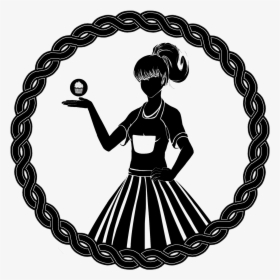 Baker Drawing Logo - Bakery Girl Black And White Clipart, HD Png Download, Transparent PNG