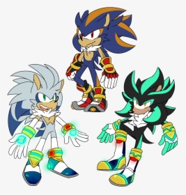 Heres A Fusion Triangle I Did  going Clockwise We Have sonic/shadow - Sonic Shadow And Silver Fusion, HD Png Download, Transparent PNG