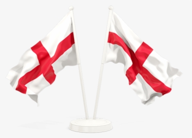 Two Waving Flags - Waving England Flag Png, Transparent Png, Transparent PNG