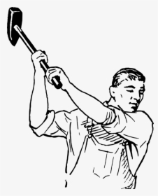Art,monochrome Photography,artwork - Man With Sledgehammer Clipart, HD Png Download, Transparent PNG