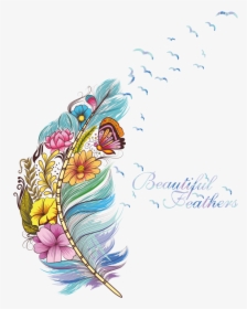 Colorful Feather Art, HD Png Download, Transparent PNG