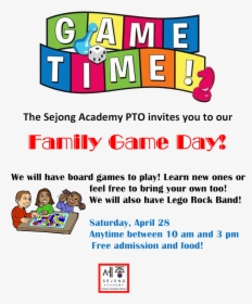 Family Game Night Sejong Academy - Game Time, HD Png Download, Transparent PNG