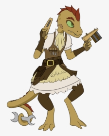 Lineart Female - Kobold And A Human, HD Png Download, Transparent PNG