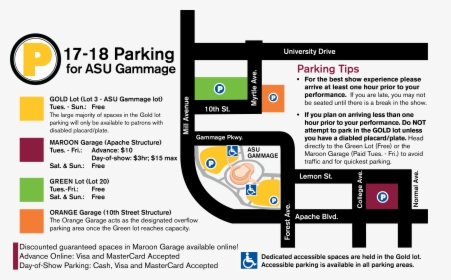 Asu Gammage Parking & Directions - Asu Gammage Parking Lot, HD Png Download, Transparent PNG