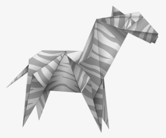 Origami, Zebra, Black And White, Paper, Art, Animal - Black And White Paper Craft, HD Png Download, Transparent PNG