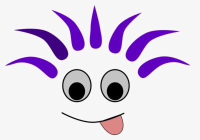 Face, Tongue, Purple Hair, Design, Stupid, Funny - Wacky Clipart, HD Png Download, Transparent PNG