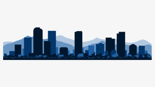 Denver Skyline Mountains Silhouette, HD Png Download, Transparent PNG