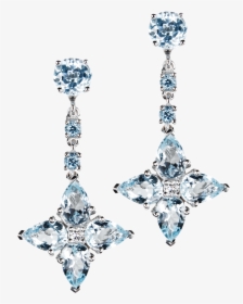 Blue Topaz Three Tier Earrings Silver, HD Png Download, Transparent PNG