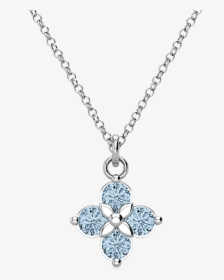 Poppy 14kw Sky Blue Topaz Necklace - Round Diamond Invisible Setting Chain Designs, HD Png Download, Transparent PNG