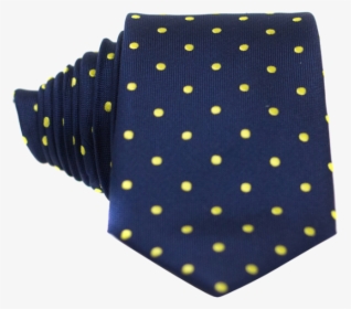Classic Navy Blue And Yellow Dot Necktie - Polka Dot, HD Png Download, Transparent PNG