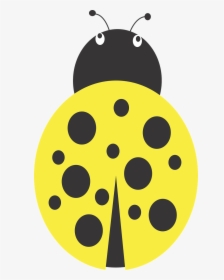 Lady, Bug, Yellow, Insect, Dots, Ai, Illustrator - Yellow Ladybug Clip Art, HD Png Download, Transparent PNG