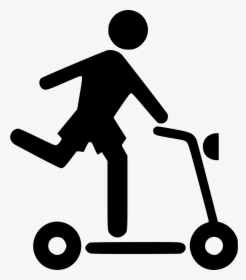 Kid Playing Boy Person - Person On Scooter Icon, HD Png Download, Transparent PNG