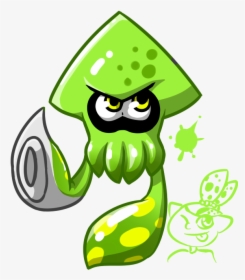 Squid Clipart Splatoon - Splatoon Green Squid Drawing, HD Png Download, Transparent PNG