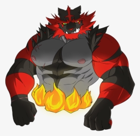 Bara District Red Fictional Character - Furry Incineroar Muscle, HD Png Download, Transparent PNG