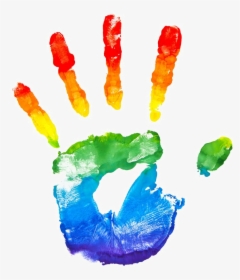 Lgbt Png - Rainbow Painted Hand, Transparent Png, Transparent PNG
