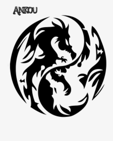 Yin Yang Dragon Tattoo Photo - Yin Yang Dragon Png, Transparent Png, Transparent PNG