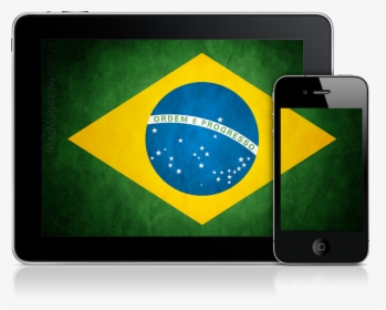 Ipad E Iphone 4 Com A Bandeira Do Brasil , Png Download, Transparent Png, Transparent PNG
