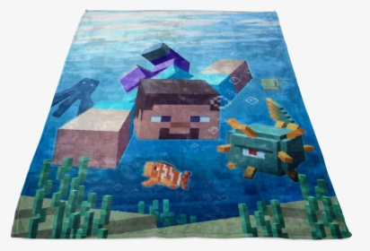Minecraft Aquatic Fleece Blanket In Blue Color Casual - Painting, HD Png Download, Transparent PNG
