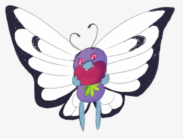 #012 Butterfree Went With A Different Art Style On - Cartoon, HD Png Download, Transparent PNG