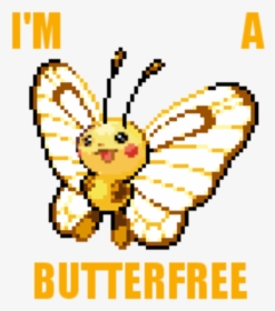 I M Butterfree Pikachu Flower Text Invertebrate Art - Funny Pokemon Fusions Lickitung, HD Png Download, Transparent PNG