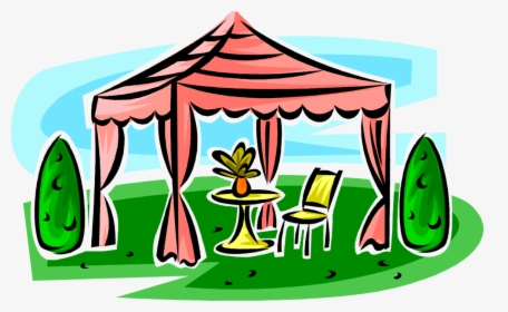 Vector Illustration Of Gazebo Tent Pavilion Structure - Canopies Clipart, HD Png Download, Transparent PNG