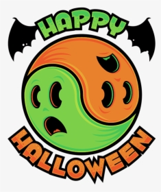 Happy Halloween Ghost Yin Yang, HD Png Download, Transparent PNG