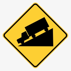 File - Mutcd W7-1 - Svg - Warning Road Signs Clipart - Steep Hill Sign, HD Png Download, Transparent PNG