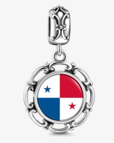Panama Flag Dangle Charm Silver   Class - Portable Network Graphics, HD Png Download, Transparent PNG