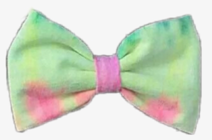 #pink #yellow #green #bow #tie #bowtie #formal #tiedye - Satin, HD Png Download, Transparent PNG