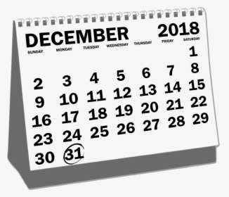 Desk Calendar December - Desk Calendar December 2018, HD Png Download, Transparent PNG