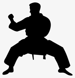 Karate, Fighter, Silhouette, Practice, Taekwondo - Karate Punch Silhouette, HD Png Download, Transparent PNG