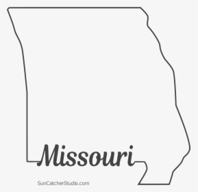 Free Missouri Outline With State Name On Border, Cricut - Line Art, HD Png Download, Transparent PNG