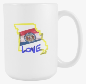 Love Missouri State Flag Map Outline 15oz Mug - Mug, HD Png Download, Transparent PNG