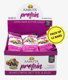 Amrita High Protein Sunflower Butter And Jelly Bars - Protein Bar, HD Png Download, Transparent PNG