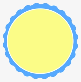 Light Blue & Pale Yellow Scallop Circle Frame Clip - Circle Baby Blue Frame Png, Transparent Png, Transparent PNG